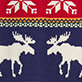 View Boys Holiday Moose Shawl Collar Cardigan Navy knit with white moose silhouettes and a red and white geometric border