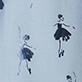 View Girls Foil Ballerinas Sweatshirt Dress White swatch with scattered navy ballerina silhouettes