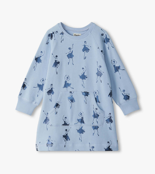 Girls Foil Ballerinas Sweatshirt Dress