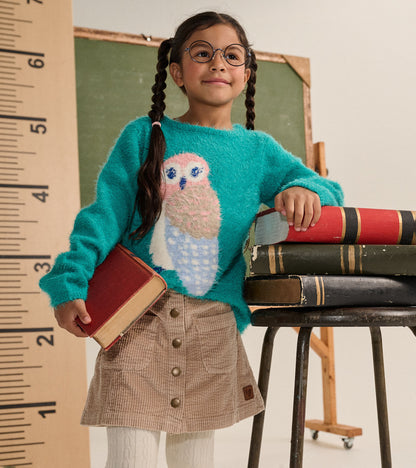 Girls Taupe A-Line Corduroy Skirt
