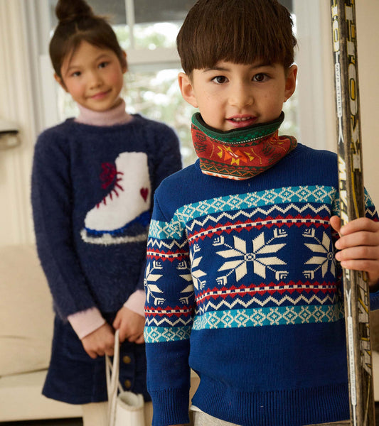 Boys Winter Fair Isle Crew Neck Sweater