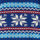 View Boys Winter Fair Isle Crew Neck Sweater Blue Fair Isle knit pattern with white snowflakes and red accents