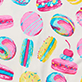 View Baby Girls Macaron Bamboo Sleeper Pink swatch with colorful macarons, lollipops, and candy