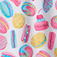 View Girls Macarons Nightdress White swatch with colorful macarons in pink, blue, yellow, and purple