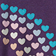 View Baby & Toddler Girls Majesty Hearts Teddy Bear Dress purple swatch with rows of turquoise and white heart shapes