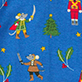 View Baby Boys Blue Nutcracker Cotton Sleeper Blue swatch with colorful nutcrackers, Christmas trees, candy canes, and holiday motifs