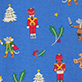 View Boys Blue Nutcracker Cotton Pyjama Set blue swatch with colorful nutcracker soldiers, candy canes, trees, and stars