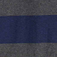 View Boys Wide Navy Stripes Fleece Polo Shirt wide navy stripe on dark heather gray fabric