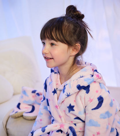Girls Night Sky Fuzzy Fleece Robe