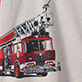 View Baby & Toddler Boys Firetruck Raglan Sleeve T-Shirt Red fire truck with extended ladder graphic on light gray fabric