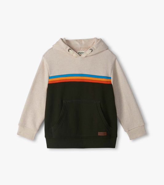 Boys Oatmeal Colourblock Pullover Hoodie