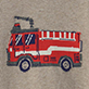 View Baby & Toddler Boys Firetruck V-Neck Sweater Red firetruck with white stripe on heather gray knit