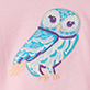 View Baby & Toddler Girls Majestic Owl Gathered Back T-Shirt Pastel owl illustration on light pink background