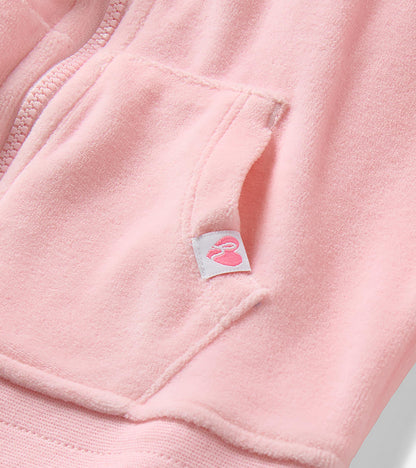 Baby & Toddler Girls Orchid Pink Velour Full Zip Hoodie