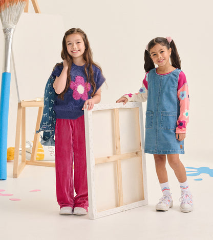Girls Flower Everywhere Sweater Vest