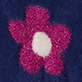 View Girls Flower Everywhere Sweater Vest pink flower with cream center on dark blue knit