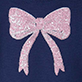View Girls Pink Bow Sequin Crew Neck Sweater Pink bow with shimmering sequin texture