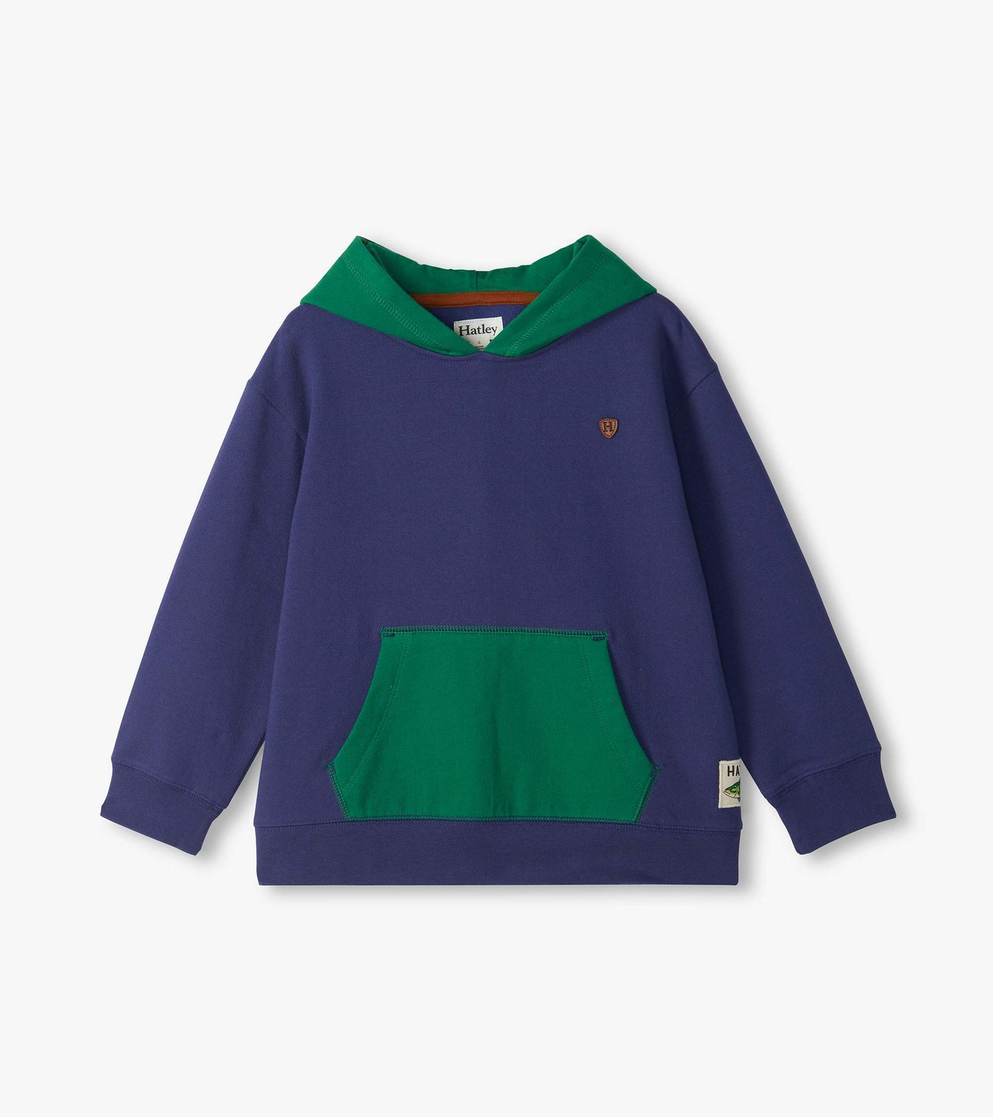 Boys Patriot Blue Colourblock Hoodie