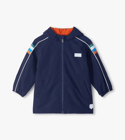 Boys Dark Navy Fleece Lined Raincoat