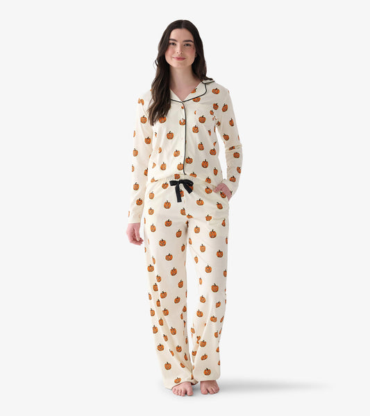 Women's Glowing Pumpkins Two Piece Pyjama Set