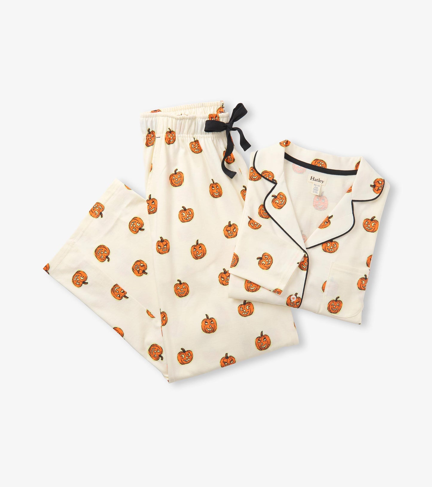 Women's Glowing Pumpkins Two Piece Pyjama Set