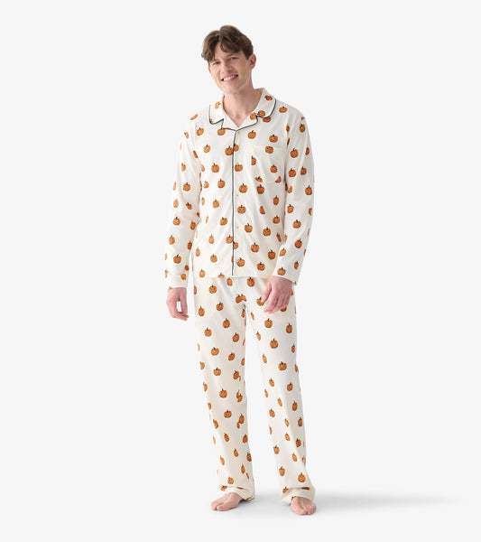 Men's Glowing Pumpkins Two Piece Pyjama Set