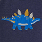 View Baby & Toddler Boys Stegosaurus Pullover Sweatshirt blue stegosaurus with yellow plates on dark heathered background