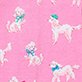 View Baby Girls Poodle Pups Cotton Sleeper Pink swatch with scattered white poodles, blue bows, and small floral accents