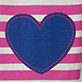 View Baby & Toddler Girls Violet Striped Jersey Leggings Pink and white horizontal stripes with a blue heart