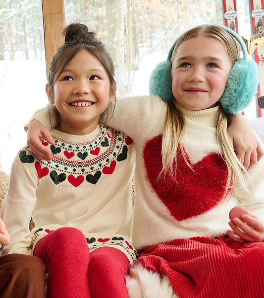 Girls Red Heart Everywhere Sweater