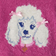 View Baby & Toddler Girls Posh Poodle Furry Sweater Pink furry swatch with a white poodle face and blue details