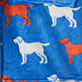 View Boys Dog Silhouette Fuzzy Fleece Robe Blue swatch with white and orange dog silhouettes