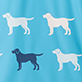 View Boys Dog Silhouette Raincoat Blue swatch with white and navy dog silhouettes