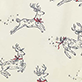 View Women's Star Dust Prancers Button Up Pyjama Set cream swatch with scattered small prancing reindeer and blue floral sprigs