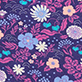 View Baby Girls Tiny Flowers Cotton Sleeper Purple floral pattern with pink, blue, and white flowers