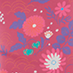 View Girls Tiny Flowers Matte Wellies pink swatch with tiny flowers and swirling leaf pattern