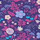 View Girls Tiny Flowers Cotton Pyjama Set Purple swatch with pink and blue flowers and birds