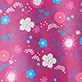 View Girls Tiny Flowers Sherpa Lined Jacket Pink swatch with tiny blue and white flowers and scattered red berries