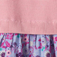 View Baby & Toddler Girls Floral Mix Media Sweater Dress Pink knit with pink, purple, and blue floral print