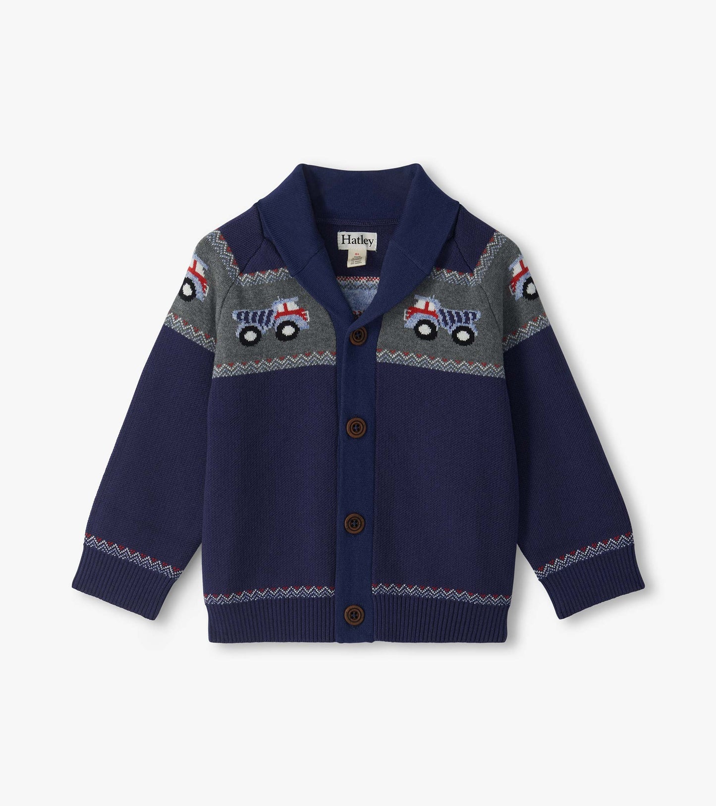 Baby & Toddler Boys Trucks Shawl Collar Cardigan