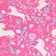 View Girls Unicorn Forest Umbrella Pink swatch with white unicorns, flowers, and leaves