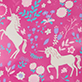 View Toddler Girls Unicorn Forest Wellies Pink swatch with white unicorns, flowers, and leafy silhouettes