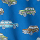 View Boys Vintage Trucks Field Jacket Blue swatch with small multicolored vintage trucks pattern
