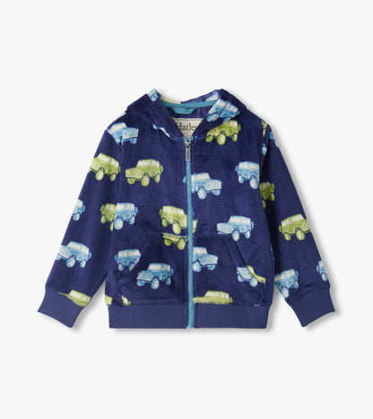 Boys Vintage Trucks Fleece Zip-Up Hoodie