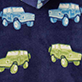 View Boys Vintage Trucks Fleece Zip-Up Hoodie Navy swatch with vintage-style green and blue trucks pattern