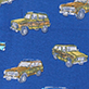 View Boys Vintage Trucks Cotton Pyjama Set Blue swatch with small vintage truck pattern in yellow and white