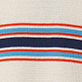 View Boys Varsity Stripe Waffle Henley Cream waffle-knit swatch with narrow navy, orange, and light blue horizontal stripes