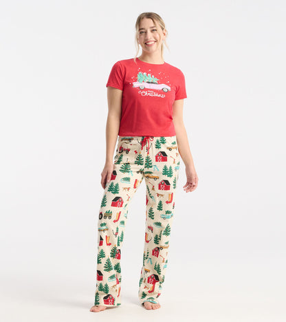 Women's Christmas Tree Farm Jersey Pajama Pants