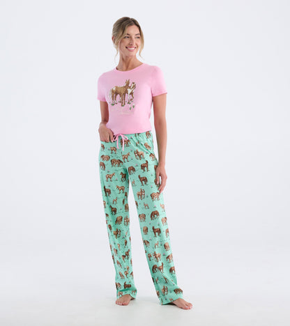 Women's Western Horses Jersey Pajama Pants