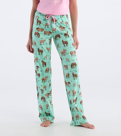 Women's Western Horses Jersey Pajama Pants